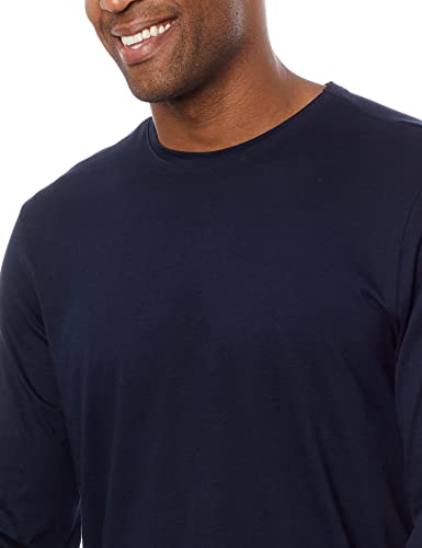 Camiseta Básica Masculina Manga Longa Em Algodão Pima - Azul M