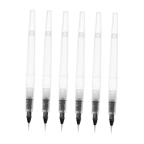 NUOBESTY 水彩筆ペン 水彩画ペン ペイントブラシ 子供 学生 アマチュア用 滑らかなインク流量調整 アート描画用 6個セット