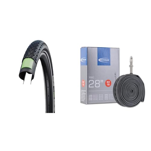 【セット買い】シュワルベ(SCHWALBE)【正規品】マラソン 700x28C 通勤通学 ツーリング 高耐久自転車タイヤ + 【正規品】プレスタ 700×18/28Cチューブ 仏式 60oロングバルブ 15SV-E.L