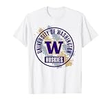 Washington Huskies Retro Paint White Officially Licensed T-Shirt
