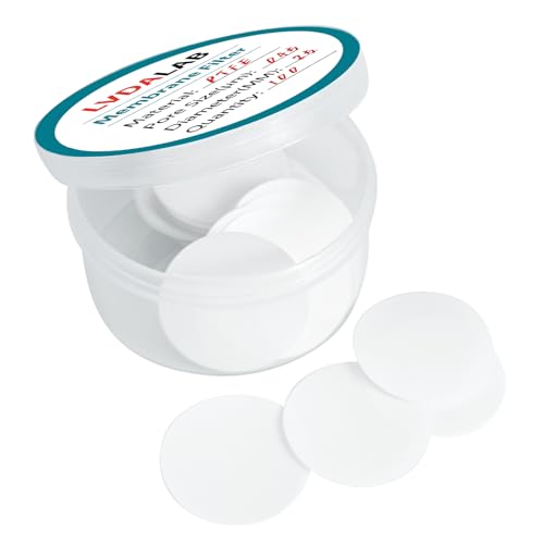 Image of PTFE Membrane Filter, Hydrophilic Membrane Disc Filters, 25 mm Diameter, 0.45m Pore Size,Pack of 100-Non Sterile