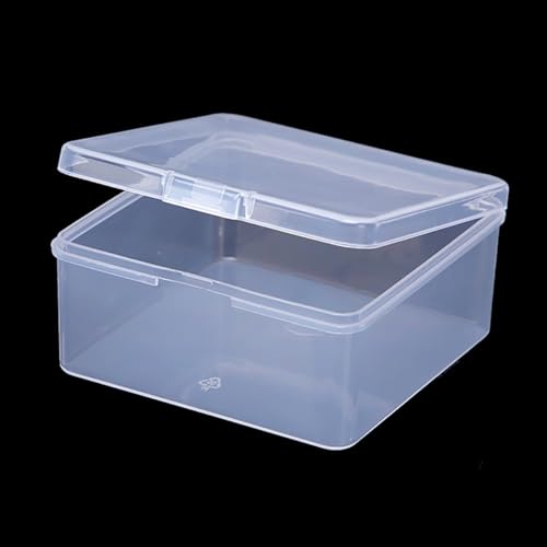 Image of Square Clear Craft Supply Case (3.23 x 3.23 x 1.58 Inch),12 Pack Plastic Storage Containers with Lids, Square Bead Organizers for Beads, Earplugs, Pins, Small Items etc
