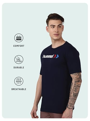 Image of hummel Ombi Men's T-Shirt 2.0 | Comfortable | Breathable Fabric | Durable |Lightweight | for Everyday Use | Ideal for Yoga or Gym | T-Shirt for Men