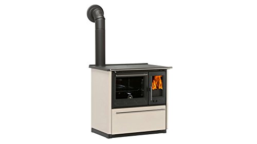 Preisvergleich Produktbild Globefire Festbrennstoffherd Aronia, Stahl Creme, 8 kW, Backfach, Kochfeld rechts