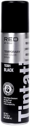 Tintation Temporary Hair Color Spray, Instant Gray Root Touch Up Coverage, Water-Resistant & Smudge-Proof, Easy Wash Out, Barber & Hairline Touch-Up, Quick-Dry (Black, 2.82 oz)