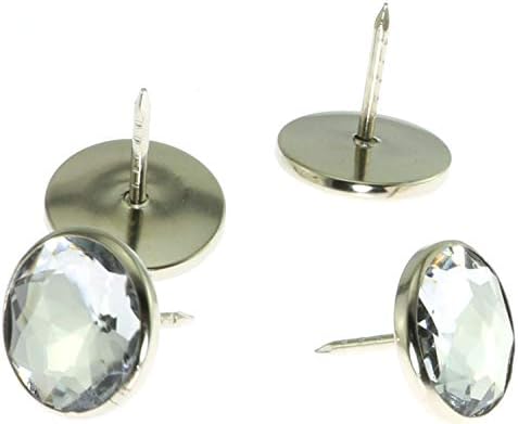 30pcs White Diamond Crystal Upholstery Nails Buttons Tacks Studs Pins 20mm Dia Soft Bag Sofa Wall Decoration Furniture Accessory