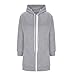 MaMiDay Long Hoodies for Women Zip Up Double Zipper Fleece Jacket Tunic Sweatshirts Fall Winter Fashion Clothes Gray