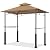 Eurmax USA 5x8 Grill Gazebo Shelter for Patio and Outdoor Backyard BBQ's, Double Tier Soft Top Canopy and Steel Frame with Bar Counters, Bonus LED Light X2(Khaki)