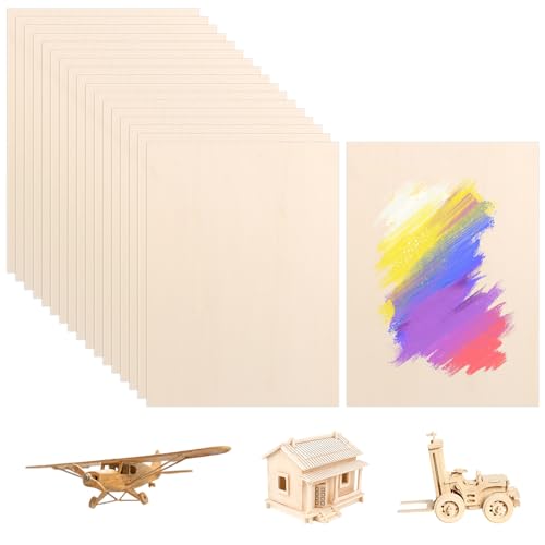 DAJAVE Lot de 18 plaques de sperrhéla, 3 mm, 42 x 30 cm, en bois de contreplaqué, format A3, contreplaqué, pour décoration, bricolage, pyrogravure, modélisme