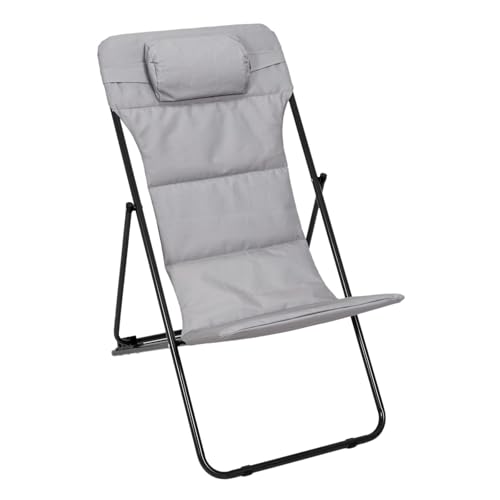 HOME DECO FACTORY - HD7257 Transat Pliant Corfou Beige - Confort Ergonomique, Design Élégant, Résistant aux Intempéries, Facile à Transporter - 82x56x93...