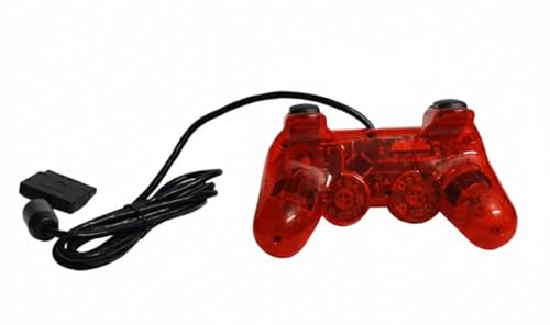 Image of Premium PS2 Compatible Wired Controller - High-Performance Gamepad for PlayStation 2 (All Models) Ergonomic Gamepad with Dual Vibration Feedback, Precision 360 Analog Sticks, Ergonomic Pro Grip - (Red)