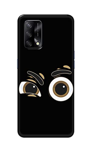 Image of PRINTFIDAA Funky Expression of Cartoon Eyes Printed Designer Hard Back Case Cover for Oppo F19 / Oppo A74 4G -(YG) MVN1004