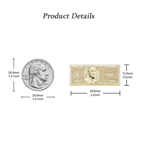 14k Gold Plated Rough Textured Cookie Nugget Stud Earrings Classic 100 Hundred Dollar Bill Money Stud Earrings For Men/Women Unisex3