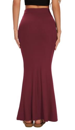 Women Elastic High Waist Stretchy Bodycon Mermaid Skirt2