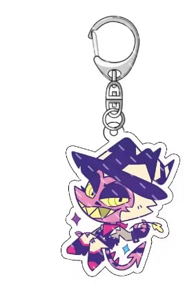 Cartoon Anime Pendant Keychains Holder Car Key Ring Mobile Phone Bag Hanging Cute Kawaii Chibi Hazbin Hotel Helluva Boss (Striker/Style 1)