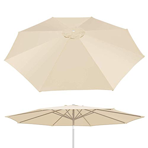 BenefitUSA UC-12 Canopy 10ft 8 Rib Patio Replacement Top Outdoor (Off-White) Umbrella Cover
