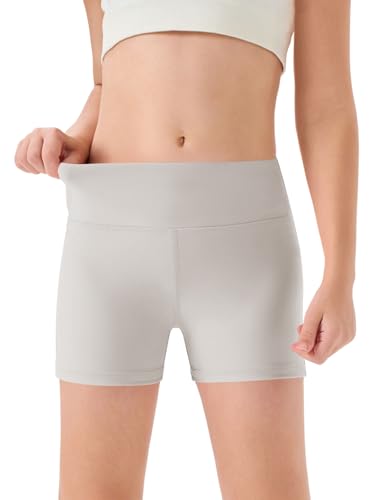 Image of Haloumoning Girls Athletic Shorts Kids High Waisted Yoga Dance Biker Shorts Comfy Gymnastics Shorts 5-14Y