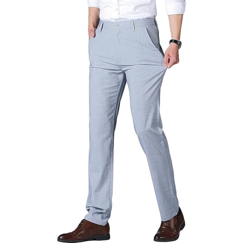 Men's Summer Lightweight Casual Dress Pants Straight Fit Cotton Linen Suit Pants Stylish Comfortable Work Pants​