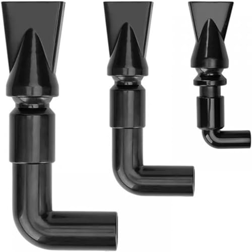 MEZOKUCEL Ugello a Becco Anatra per Acquario,3 Pezzi Adattatore Rotante a 360 ° per Tubo Uscita Acqua da Acquari (Nero)