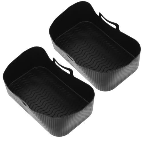 Moldes de silicona para freidora de aire con asas pack de 2 piezas reutilizables lavables 2