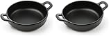 HENDI Mini récipient pour présenter et servir la nourriture, en forme de casserole, faitout, plateau de service, ne convient pas aux fours et aux fours à micro-ondes, 150x115x(H) 37mm, mélamine, noir