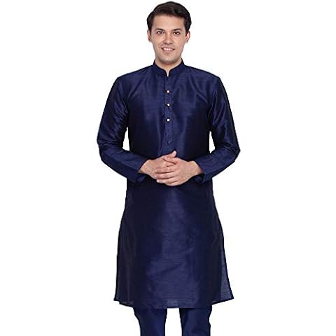 Elina fashion Men's Tunic Banglori Silk Kurta Pajama Set Indian Traditional Wear Cover