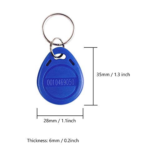 AMOCAM ID Key Fob Card Proximity ID Card Token Tags Keyfobs for Door Entry Access Control System(Read Only), Pack of 20