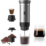 Zcyge Portable Coffee Maker Espresso Machine, Travel Camping Coffee Makers, Mini Battery Portable Espresso Self-Heating Car Coffee Maker With Ground Coffee & NS Capsule
