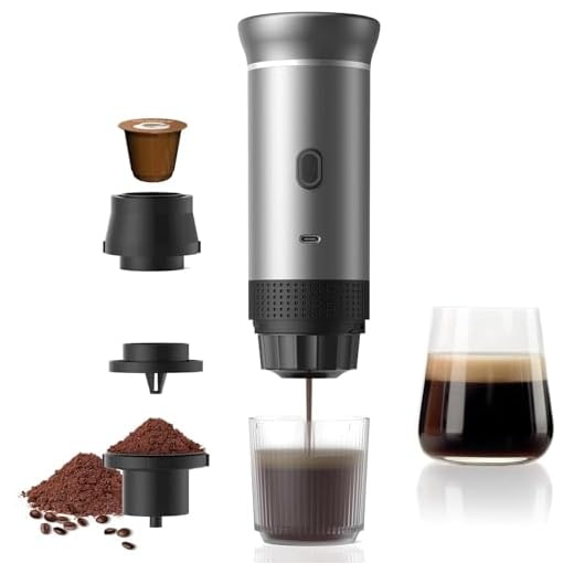Zcyge Portable Coffee Maker Espresso Machine, Travel Camping Coffee Makers, Mini Battery Portable Espresso Self-Heating Car Coffee Maker With Ground Coffee & NS Capsule