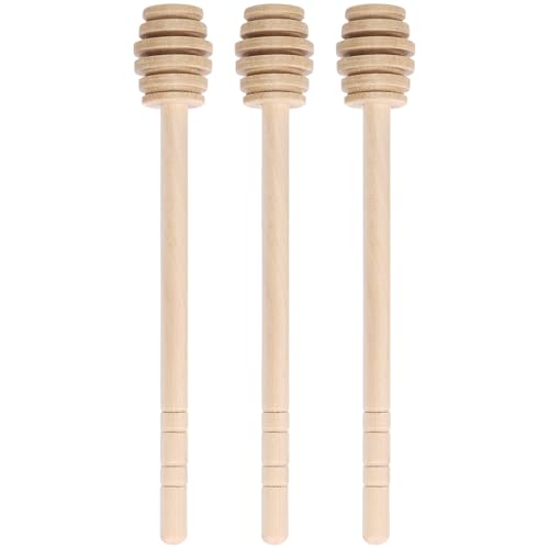 ELAYARD 3 Piezas Palitos Miel de Madera Reutilizables Cazo Miel Natural para Mezclar Té Café y Mermelada Agitador Pequeño Seguro y Práctico para Cocina y Fiestas Reutilizable