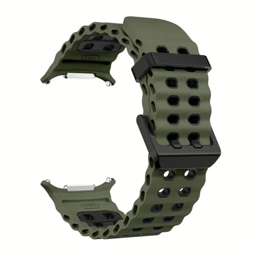 [Aocghfyer] FenGQin Ultra 47mm Accessory Original Strap, Ocean Sports Silicone Bracelet(Army green-black)