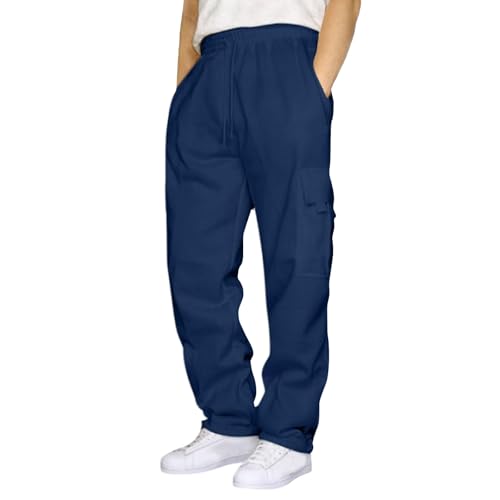 Men's Multi Pocket Sports Casual Pants Drawstring Outdoor Athletic Trousers Fall Classic Hiking Loose Overalls Pant