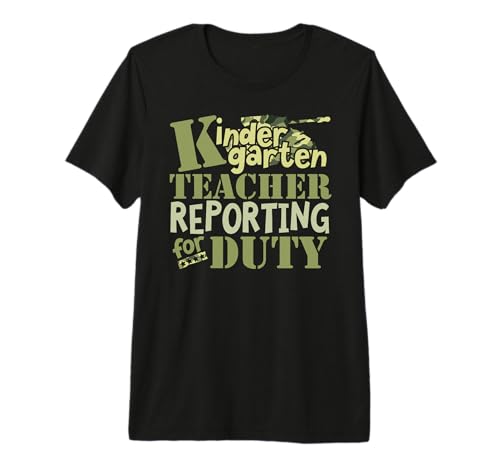 Kindergarten Teacher Back to School T Shirt Military Camo Premium Tri-Blend T-Shirt