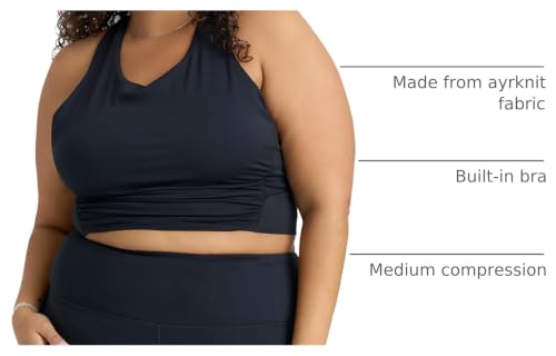 Image of POPSUGAR Sports Bras for Women - Y Back, High Neck, Strappy & Long Line Padded Racerback Bra Workout Yoga Top Racer Back Bra