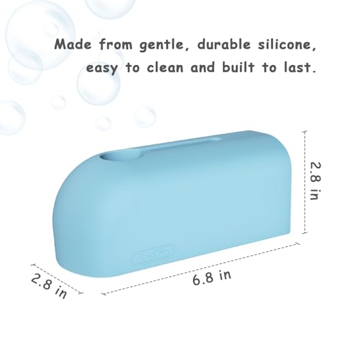 Image of Bathtub Faucet Cover, Soft Silicone Bath Faucet Cover for Kids, Bath Spout Cover for Tub, Faucet Cover for Bathtub Safety, Toddler Bath Tub Spout Protector Cover, Universal Fit (Blue)