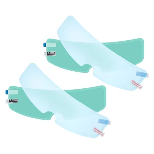BELLIFFY 4 Piezas Película Antivaho para Casco de Motocicleta Protección contra Lluvia y Niebla Visera Transparente de Fácil Instalación para Conducción Segura Estaciones