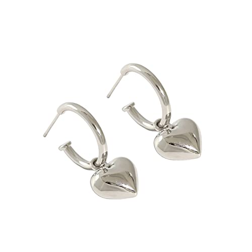 Boucles d'oreilles cœur géométrique Argent 925, cadeau bijoux fins femme