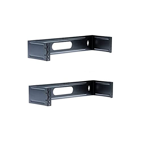 eSecure 2PC Pack 2U Mounting Hinge for 48 Port Patch Panel 3.5 inch - Wall Mount Bracket for Data Network or Phone Terminations