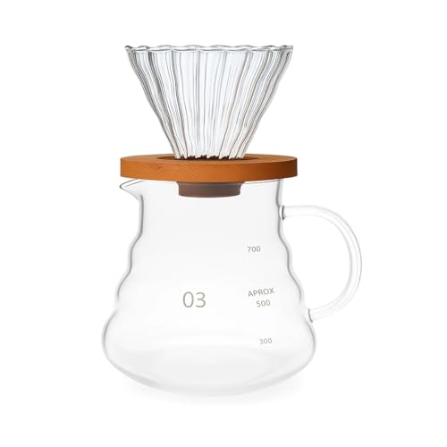 Kit Preparo de Café Especial Com Suporte Para Filtro de Papel + Jarra Vidro Borossilicato