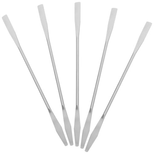 SHOWERORO Espátulas de Maquillaje de Acero Inoxidable 15 CM 5 Piezas Varillas Mezcladoras Cosméticas para Base y Cremas Herramientas Profesionales para Salones y Uso Personal