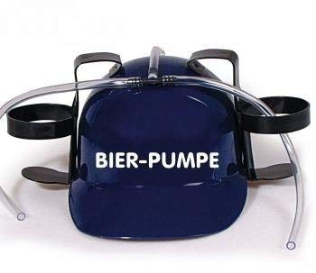 HSK Trinkhelm Spaßhelm mit Printmotiv - Bier Pumpe - 51623 - blau