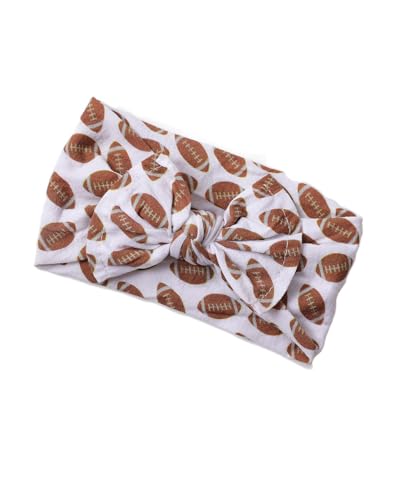 Image of BBTDIN Baby Football Turban Headband - Hair Band Bow for Infant, Toddler - Football Hair Accessory for Girls and Boys - 1 Count