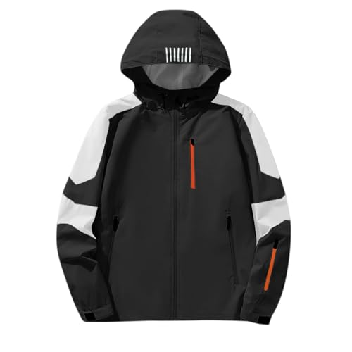 Boys Rain Jacket Lightweight Casual Zip Up Hoodie Fall Winter Fashion Waterproof Hooded Windbreaker Coat with Pockets3