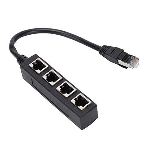 Ethernet Cable Splitter Port Rj45 4 Rj45 Splitter Adapter 1 to 4 Port Smooth Powerline Network Adapters Excellent Connection Network Cable Adapter