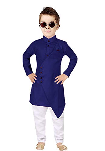 Image of Boy's Fancy Kurta Pyjama Set with Classis Cross Pattern Look