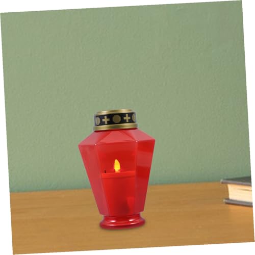 Velas led hexagonales de cementerio y jardín para decoración religiosa sin batería, pack de 2 4