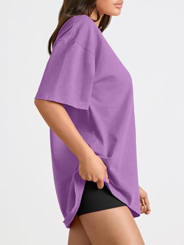 Image of Trendy Queen Womens Oversized T-Shirts Short Sleeves Workout Tops | Casual Summer Gym Tees Plus Size Fashion Clothes 2026