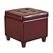 HomePop Ottoman Storage Bench, Red, Faux Leather