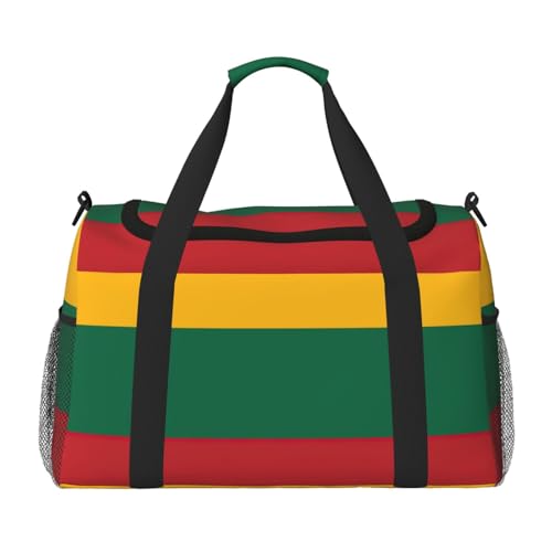 Sac de sport drapeau de la Lituanie noir compact pour transporter vos affaires