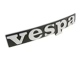 Aluminium Schriftzug Badge 'Vespa' für das Beinschild für Vespa PX 80, PX 125 und PX 200 E Schaltroller. Schild wird mit 2 Pins auf der Rückseite befestigt.